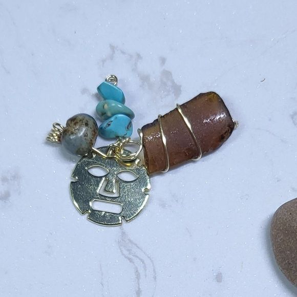 Gold filled and silver handmade pendants sea glass pearls - Picture 6 of 7